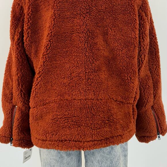 Free People So Cozy Slouchy Moto Jacket in Spiced Brandy Brown Size M NWT - Picture 9 of 15